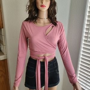 Pink cutout chest top